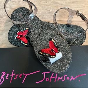 BETSEY JOHNSON TABBY GLITTER JELLY SANDALS